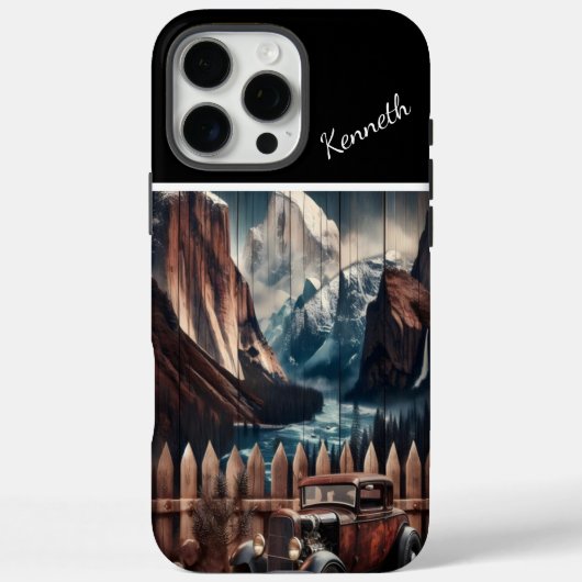 ヴィンテージカーバイマウンテンレイク Case-Mate iPhoneケース (裏面)