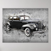 ヴィンテージカーブラック1941パッカード110自動車芸術 ポスター (正面)