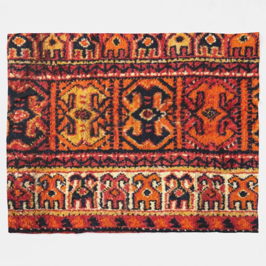 ヴィンテージカーペットの画像。印象的なテクスチャ フリースブランケット (正面(横))