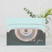ヴィンテージカーホイールターコイズブラックサンキューカード サンキューカード (スタンド正面)