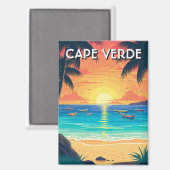 ヴィンテージカーボベルデトラベル マグネット (正面/裏面)