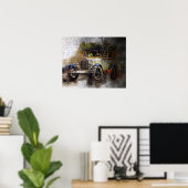 ヴィンテージカーポスターノスタルジック車のアート ポスター (ホームオフィス)