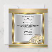 ヴィンテージカーマン60thバースデーパーティー金ゴールド&シルバー 招待状 (裏面)