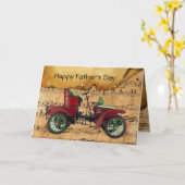 ヴィンテージカーミュージカル父の日 カード (黄色い花)