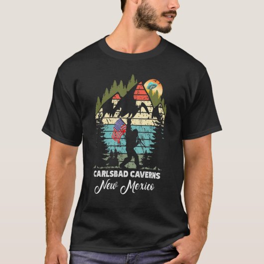 ヴィンテージカールスバッド洞窟ハイキングトレイルレトロ80s tシャツ (正面)