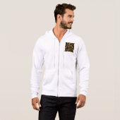 ヴィンテージカールテクスチャ渦巻き旋回Mens Full-Zip パーカ (正面フル)