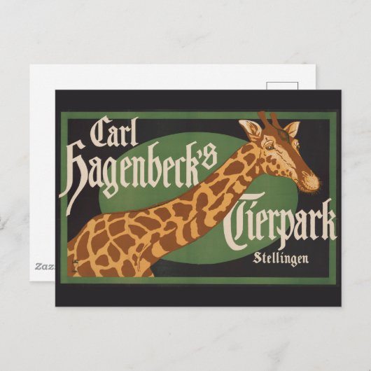 ヴィンテージカール・ハーゲンベックのティアーパークサーカスのポスター ポストカード (正面/裏面)