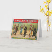 ヴィンテージカール・ハーゲンベック・サーカスのポスター カード (黄色い花)