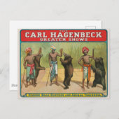 ヴィンテージカール・ハーゲンベック・サーカスのポスター ポストカード (正面/裏面)