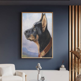 ヴィンテージカール・レイチェルトポートレートのドバーマン キャンバスプリント