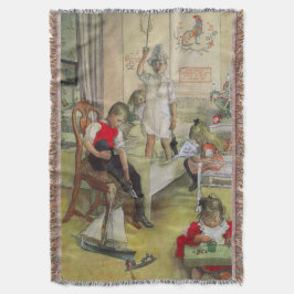 ヴィンテージカールLarssonクリスマスモーニング1894 スローブランケット