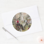 ヴィンテージカールLarssonクリスマスモーニング1894 ラウンドシール (封筒)