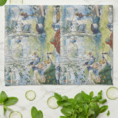 ヴィンテージカールLarsson Cray魚釣りと家族 キッチンタオル (折り畳み)