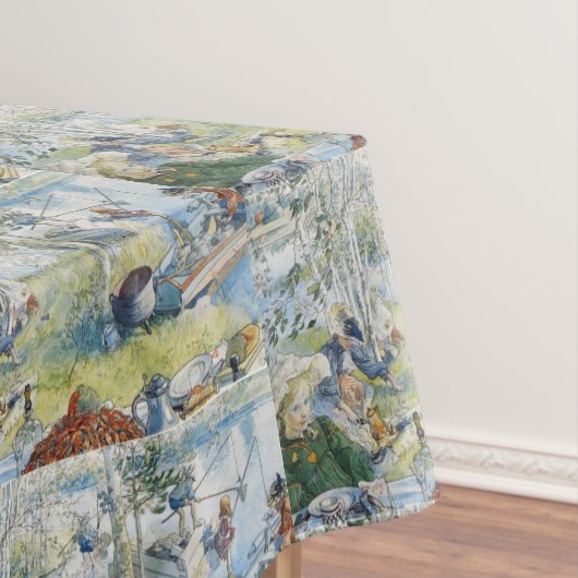 ヴィンテージカールLarsson Cray魚釣りと家族 テーブルクロス (インサイチュ)