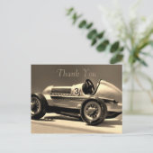 ヴィンテージカーレトロボーイ誕生日サンキュー ポストカード (スタンド正面)