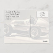 ヴィンテージカーレトロボーイ誕生日サンキュー ポストカード (裏面)