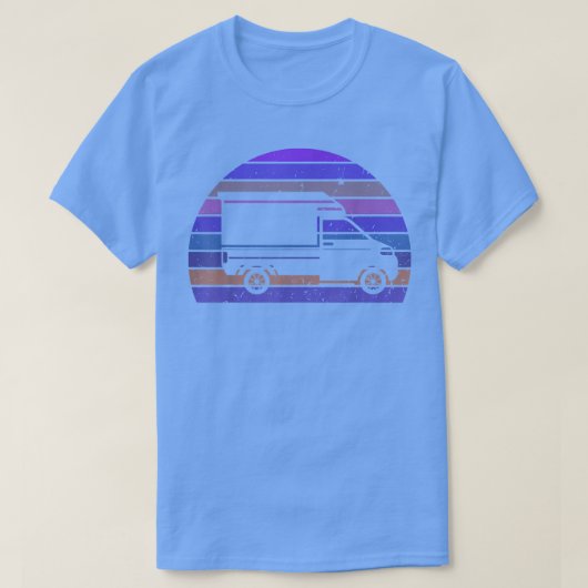 ヴィンテージカーレトロミニトラックシルエット車の Tシャツ (デザイン正面)