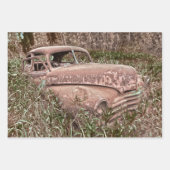 ヴィンテージカーレトロ素朴オールド ラッピングペーパーシート (正面)