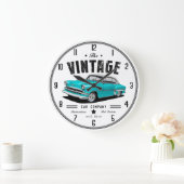 ヴィンテージカー会社ベルエアインブルー ラージ壁時計 (ホーム)