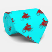 ヴィンテージカー収集,赤,青のターカーゼ,ティール(緑がかった色) ネクタイ (ロール)