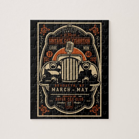 ヴィンテージカー展ポスター ジグソーパズル (縦)