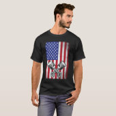 ヴィンテージカー整備士 ピストン アメリカ国旗 ビンテージ Tシャツ (正面フル)