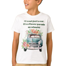 ヴィンテージカー春の花を緑に