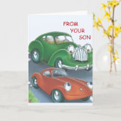 ヴィンテージカー父の日のカード息子 カード (黄色い花)