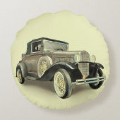 ヴィンテージカー祖父誕生日変更名等 ラウンドクッション (裏面)