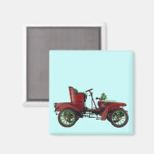 ヴィンテージカー自動復元 – 車の,青の赤 マグネット (正面/裏面)