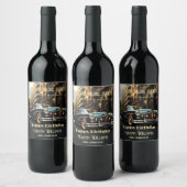 ヴィンテージカー誕生日 ワインラベル (ボトル)