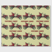 ヴィンテージカー赤い黄色の黒 ラッピングペーパー (フラット)