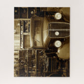 ヴィンテージカー車庫と修理店 ジグソーパズル (縦)