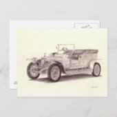 ヴィンテージカー転が:ロイスシルバー幽霊 ポストカード (正面/裏面)