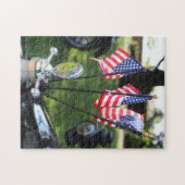 ヴィンテージカー&アメリカ国旗のパズル ジグソーパズル (横)