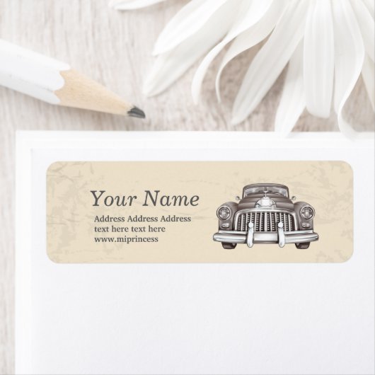 ヴィンテージカー,アンティーク車差出人住所シール ラベル (インサイチュ)