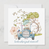 ヴィンテージカー キュートベア 男の子 誕生発表 (正面)