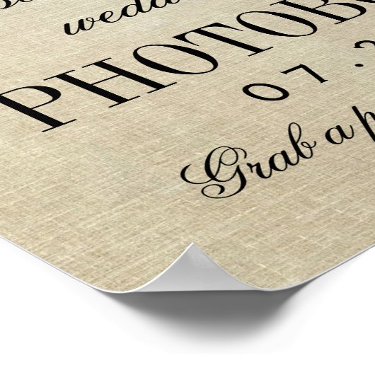 ヴィンテージカ素朴メラ結婚のフォトブース標識 ポスター (角)