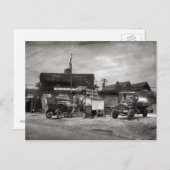 ヴィンテージガススタンド、自動車愛好家 ポストカード (正面/裏面)