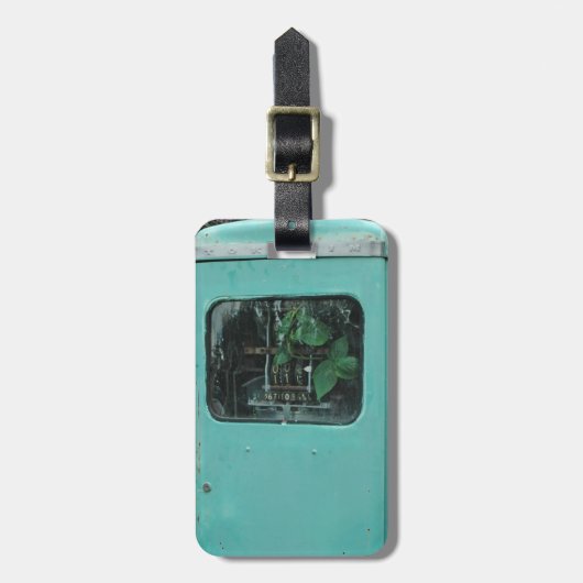 ヴィンテージガスポンププランタ簡単IDパーソナル ラゲッジタグ (正面縦)