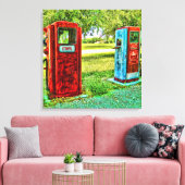 ヴィンテージガスポンプ撮影用帆布 キャンバスプリント (インサイチュ (リビング))