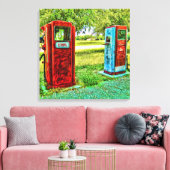 ヴィンテージガスポンプ撮影用帆布 キャンバスプリント (インサイチュ (リビング))