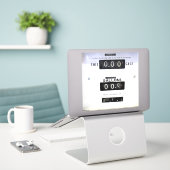 ヴィンテージガスポンプ顔 シール (デスク上のノートパソコン)