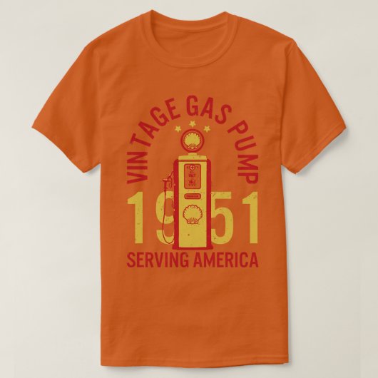 ヴィンテージガスポンプ Tシャツ (デザイン正面)