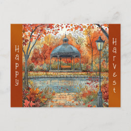 ヴィンテージガゼボオータムイラストレーション シーズンポストカード