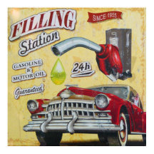 ヴィンテージガソリンスタンドの看板。