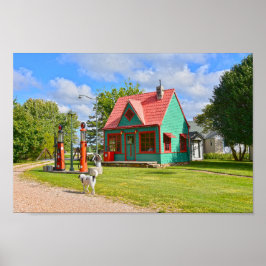 ヴィンテージガソリンスタンド、レッドオークII、ミズーリ ポスター