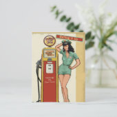 ヴィンテージガソリンスタンド、編集文字葉書 ポストカード (スタンド正面)