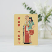 ヴィンテージガソリンスタンド、編集文字葉書 ポストカード (スタンド正面)