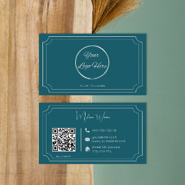 ヴィンテージガソリンブルーQRコードブティック 名刺